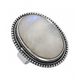 Bague Argent 925 Labradorite Cabochon Ovale 25x18mm Bague Argent 925 sertie d une pierre ovale 25x18mm Pierre taillée cabo...