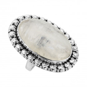 Bague Argent 925 Labradorite Cabochon Ovale 30x20mm Bague Argent 925 sertie d une pierre ovale 30x20mm Pierre taillée cabo...