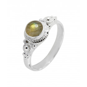 Bague Argent 925 Labradorite Cabochon Rond 6mm Bague Argent 925 sertie d une pierre ronde 6mm Pierre taillée cabochon mont...