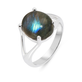 Bague Argent 925 Labradorite Ovale 12x10mm Bague Argent 925 sertie d une pierre ovale 12x10mm Pierre taillée cabochon main...