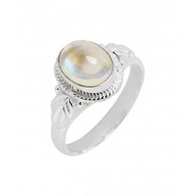 Bague Argent 925 Labradorite Ovale 9x7mm Bague Argent 925 sertie d une pierre 9x7mm Pierre taillée à cabochon montée serti...