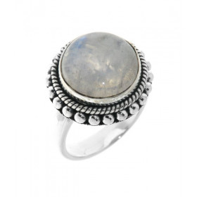 Bague Argent 925 Labradorite sertie d'une pierre de 12mm de diamètre