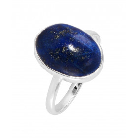 Bague Argent 925 Lapis Lazuli Cabochon Ovale 14x10mm Bague Argent 925 sertie d une pierre ovale 14x10mm Pierre taillée cab...