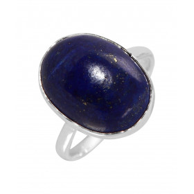 Bague Argent 925 Lapis Lazuli Cabochon Ovale 16x12mm Bague Argent 925 sertie d une pierre ovale 16x12mm Pierre taillée cab...