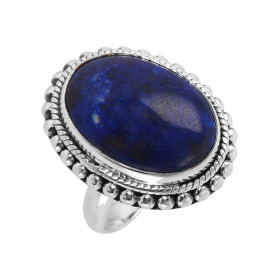 Bague Argent 925 Lapis Lazuli Cabochon Ovale 20x15mm. Bague en Argent 925 sertie d&#39;une pierre ovale de 20x15mm. Pierre...