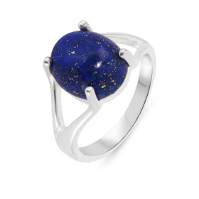 Bague Argent 925 Lapis Lazuli Ovale 12x10mm Bague Argent 925 sertie d une pierre ovale 12x10mm Pierre taillée cabochon mai...