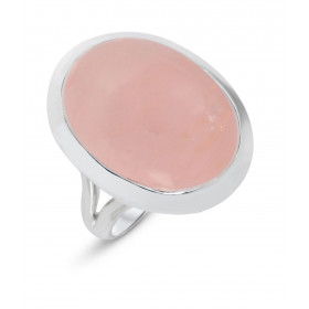  Bague Argent 925 Quartz Rose Cabochon Ovale 20x15mm Bague Argent 925 sertie d une pierre ovale 20x15mm Pierre taillée cab...