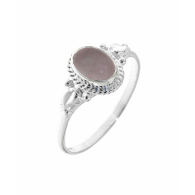 Bague Argent 925 Quartz Rose Pierre ovale 7x5mm