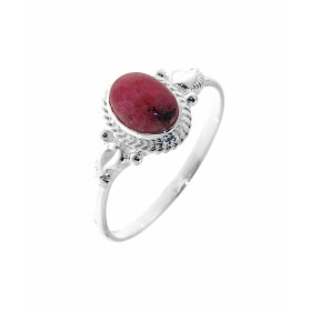 Bague Argent 925 Rhodonite Pierre ovale 7x5mm