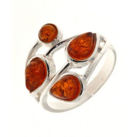 Bague Argent  Ambre Originale