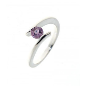 Bague Argent 925 Améthyste sertie d une pierre 5mm diamètre 