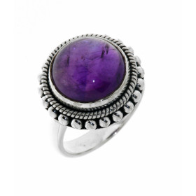 Bague Argent  Améthyste Cabochon 12mm