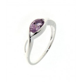 Bague Argent 925 Améthyste sertie d une pierre ovale 7 x 5 mm Largeur sur doigt (vue dessus) : 6.7 mm 