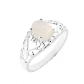 Bague Argent Labradorite Magnifique bague ajourée d arabesques sertie d une pierre ovale Dimensions pierre : 8x6mm Pierre ...