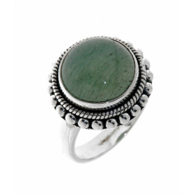 Bague Argent 925 Aventurine sertie d'une pierre de 12mm de diamètre. 