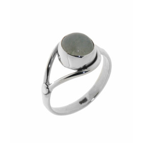 Bague Argent 925 sertie d'une Aventurine taille cabochon de 8mm de diamètre