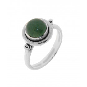 Bague Argent 925 et Aventurine. Cette bague Aventurine est sertie d&#39;une pierre ronde. La pierre est taillée à cabochon...