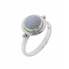 Bague Argent  Calcédoine Ronde 9mm