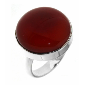 Bague Argent 925 Cornaline Cette bague est sertie d une pierre 20mm diamètre La pierre est ronde taillée cabochon
