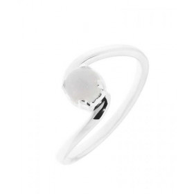 Bague Calcédoine Argent Jolie monture croisée sertie d une pierre ronde 5mm Largeur monture (sur doigt, vue dessus) : 9mm