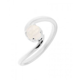 Bague Labradorite Argent Jolie monture croisée sertie d une pierre ronde 5mm Largeur monture (sur doigt, vue dessus) : 9mm