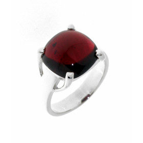 Bague Argent 925 Grenat sertie d une pierre taille coussin 12x12mm 