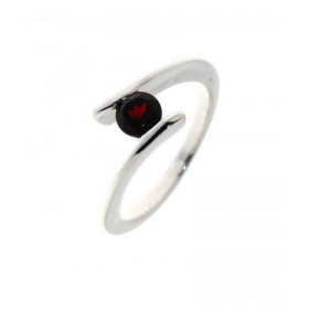 Bague Argent 925 Grenat sertie d'une pierre de 5mm de diamètre. 