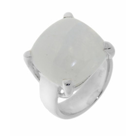 Bague Argent 925 Labradorite , gros modèle serti d un cabochon taille coussin 16x16mm 