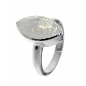 Bague Argent 925 Labradorite sertie d une pierre facettée taille 15x8 mm 