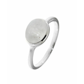 Bague Argent 925 Labradorite sertie d une pierre ovale taille cabochon 9x7mm 