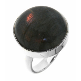 Bague Argent 925 Labradorite Cette bague est sertie d une pierre 20mm diamètre La pierre est ronde taillée cabochon