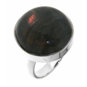 Bague Argent Labradorite Ronde 20mm