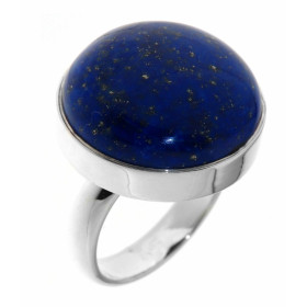 Bague Argent 925 Lapis Lazuli. Cette bague est sertie d'une pierre de 20mm de diamètre. La pierre est ronde et taillée en ...