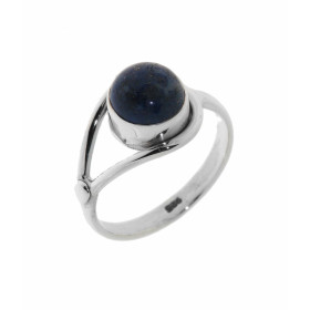 Bague Argent 925 sertie d'un Lapis Lazuli taille cabochon de 8mm de diamètre