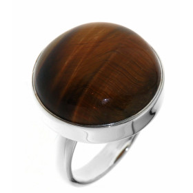 Bague Argent 925 Oeil Tigre Cette bague est sertie d une pierre 20mm diamètre La pierre est ronde taillée cabochon