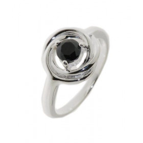 Bague Argent 925 Oxyde Zirconium Pierre ronde 5mm diamètre Largeur sur doigt (vue dessus) : 12mm 