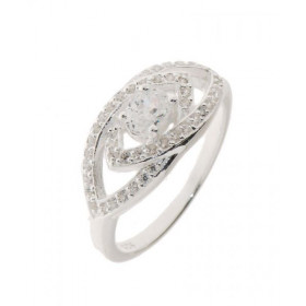 Bague Argent 925 sertie d un Oxyde ovale mesurant 5x4mm 44 oxydes 1,5mm diamètre