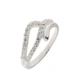 Bague Argent 925 sertie d Oxydes zirconium Largeur monture (sur doigt vue dessus) : 9mm