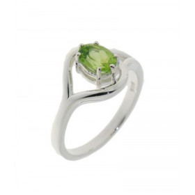 Bague Argent 925 sertie d un péridot ovale 7x5mm Largeur monture (vue dessus) : 12mm