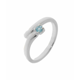 Bague Argent Topaze Bleue Ronde 3mm