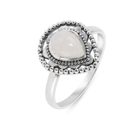 Bague Bohème Argent 925 Labradorite Poire 8x6mm Bague Argent 925 sertie d une pierre 8x6mm Pierre taillée cabochon montée ...