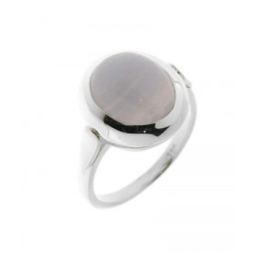 Bague Argent 925 Calc&eacute;doine Bleue, pierre 12x10mm