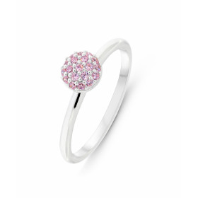  Bague Argent 925 rhodié Oxyde zirconium Rose Boule 6mm pavage d oxydes 