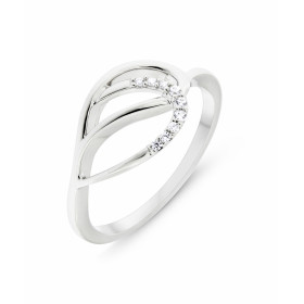 Bague Argent 925 rhodié Oxyde zirconium Bague moderne motif serti d oxydes zirconium Largeur bague (sur doigt, vue dessus)...