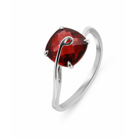 Bague Grenat Or Blanc 750 Cette sublime bague est sertie d une pierre taille coussin 8x8mm Le poids pierre est 3,2 carats ...