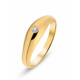  Bague Jonc anglais Or Jaune 750 sertie d un Diamant 0,05 carat Largeur monture (vue dessus) : 5,2mm Qualité Diamant : G Si 