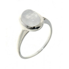 Bague style classique sertie d une pierre ovale La pierre est taillée cabochon , elle mesure 9x7mm Monture solitaire serti...