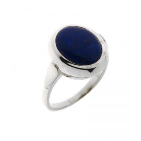 Bague Argent 925 Lapis Lazuli, pierre 12x10mm