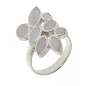 Bague Argent 925 Nacre, dimensions vue de dessus : 26x14mm