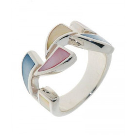  Bague Nacre multicolore , monture Argent 925 